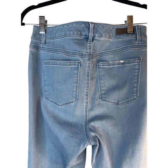 2/$30 High-Rise Light Wash Cropped Denim Jeans Straight Leg Frayed Hem - Picture 10 of 16